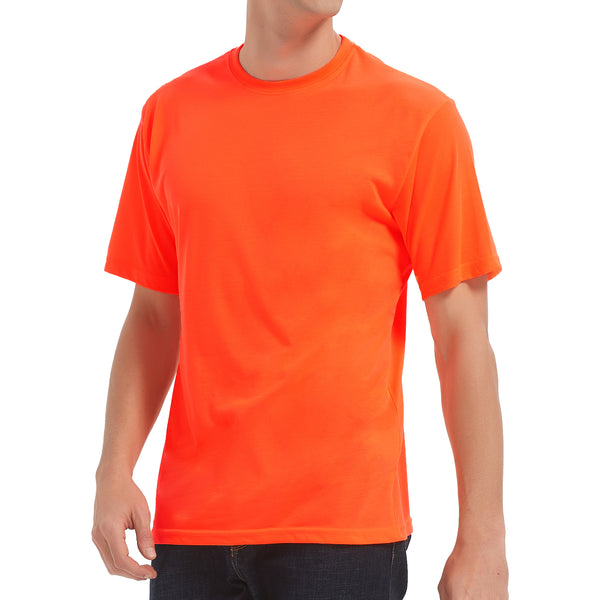 ProtectX 2-Pack High Visibility Shirts Orange Light Weight Short Sleeve Reflective Hi Vis Safety Shirts for Men and Women Construction Shirts