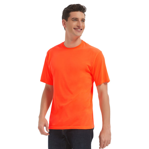ProtectX 2-Pack High Visibility Shirts Orange Light Weight Short Sleeve Reflective Hi Vis Safety Shirts for Men and Women Construction Shirts