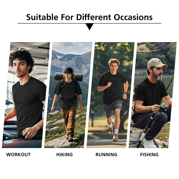 ProtectX 2-Pack High Visibility Shirts Black Light Weight Short Sleeve Reflective Hi Vis Safety Shirts for Men and Women Construction Shirts