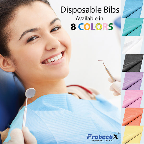 Disposable Dental Bibs Napkin 50Pcs Blue, 13"x18", 3 Ply Waterproof Tattoo Bib Sheet