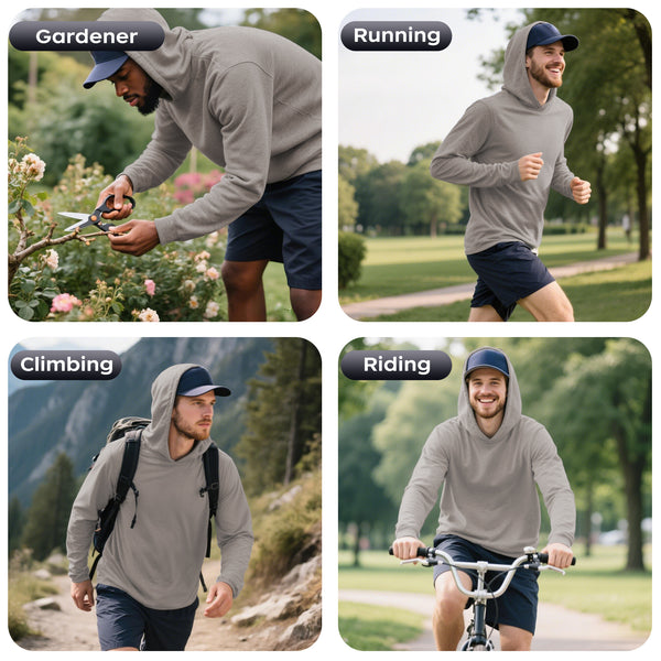 ProtectX 1-Pack Grey Hi Vis Hoodie with Pockets UPF 50+ Sun Protection Quick Dry Safety Shirt with Hood