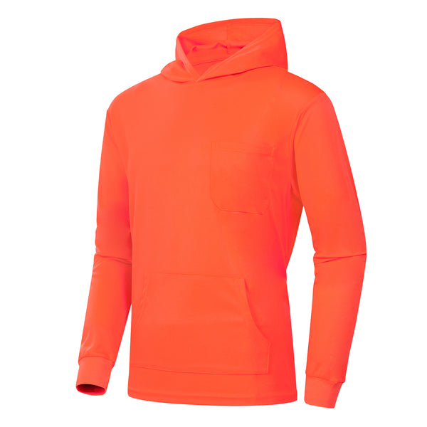 ProtectX 1-Pack Orange Hi Vis Hoodie with Pockets UPF 50+ Sun Protection Quick Dry Safety Shirt with Hood