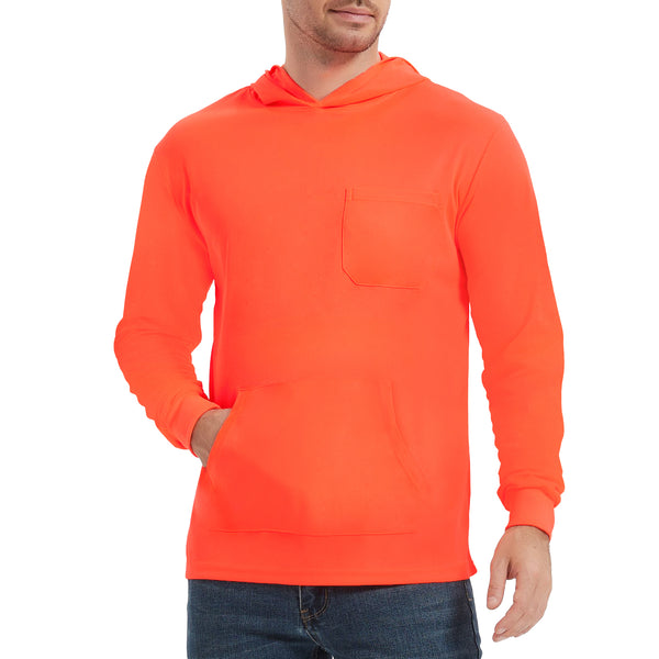 ProtectX 1-Pack Orange Hi Vis Hoodie with Pockets UPF 50+ Sun Protection Quick Dry Safety Shirt with Hood