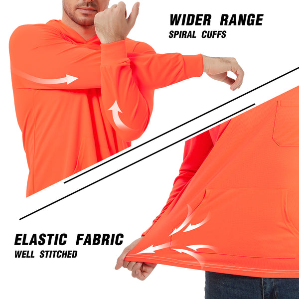 ProtectX 1-Pack Orange Hi Vis Hoodie with Pockets UPF 50+ Sun Protection Quick Dry Safety Shirt with Hood