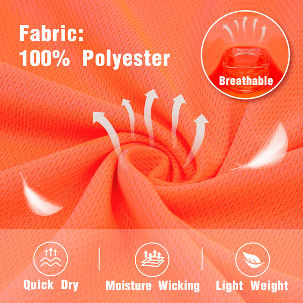 ProtectX 1-Pack Orange Hi Vis Hoodie with Pockets UPF 50+ Sun Protection Quick Dry Safety Shirt with Hood