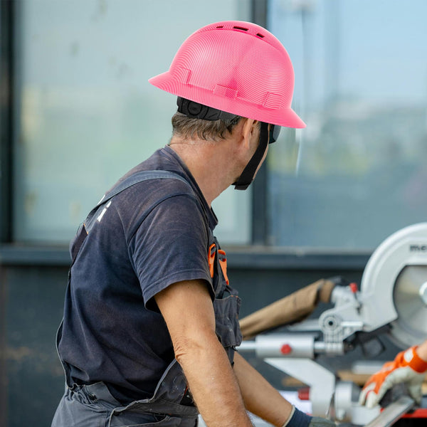 ProtectX Pink Full Brim Hard Hats Vented Construction Helmets OSHA Approved Safety Hardhats 6-Point Suspension Cascos De Construction