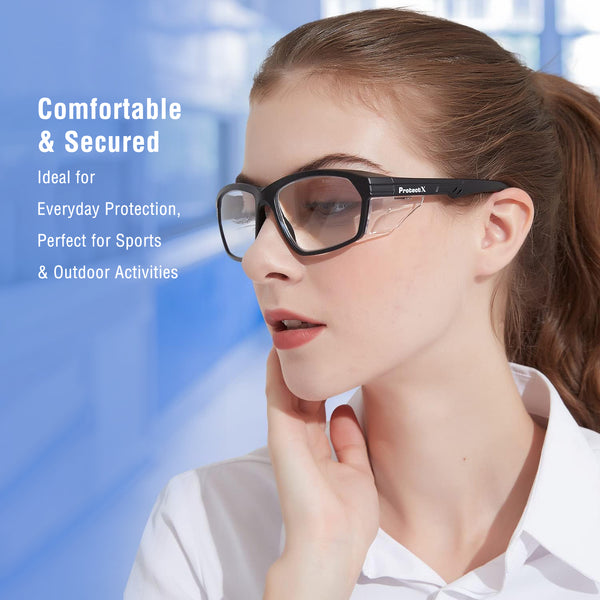 ProtectX Classic Safety Glasses Anti-Fog Scratch Resistant Lenses Protective +2.0 Diopter Reading Glasses ANSI Z87.1