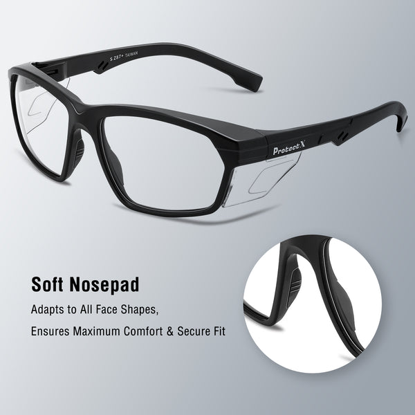 ProtectX Classic Safety Glasses Anti-Fog Scratch Resistant Lenses Protective +2.0 Diopter Reading Glasses ANSI Z87.1