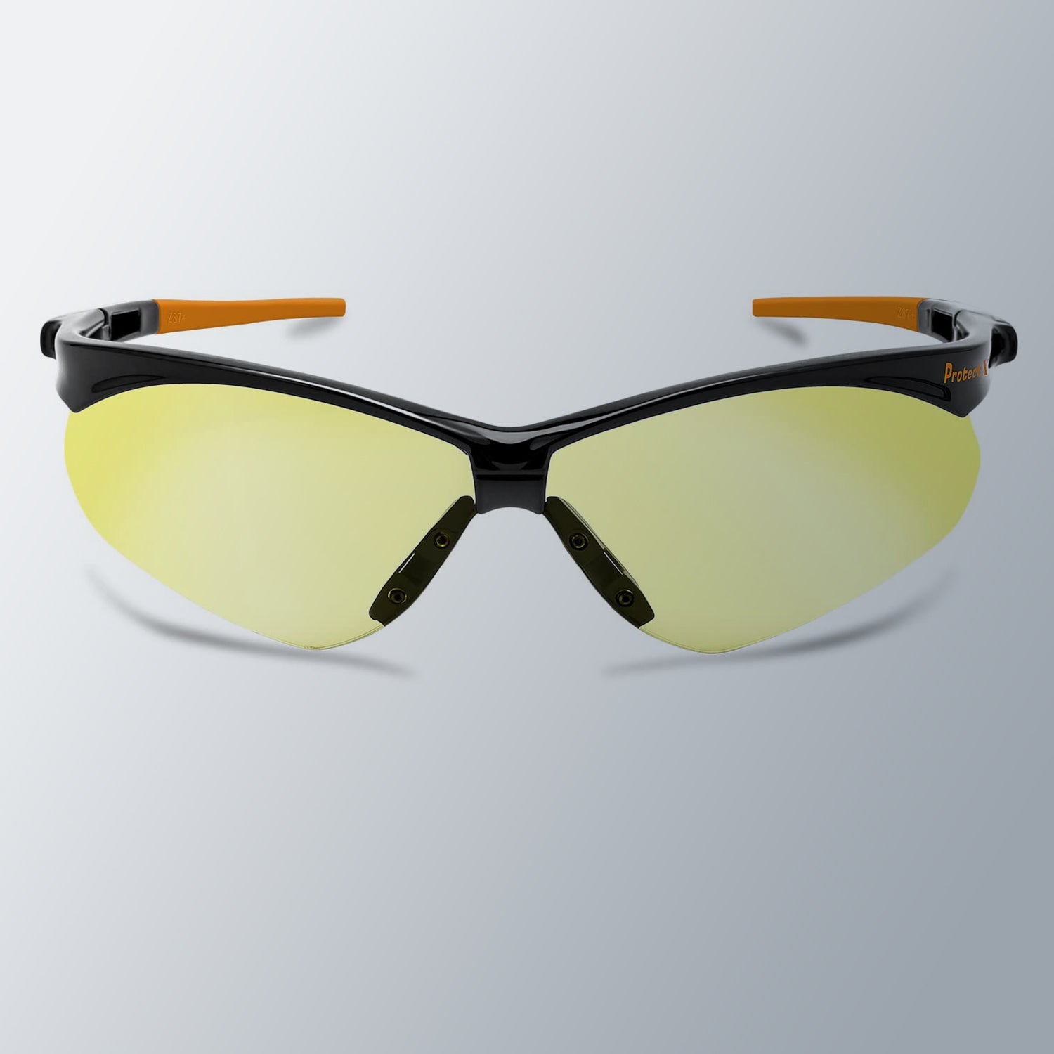 ProtectX Evergreen Orange Tip Amber 2 Pk Safety Glasses Anti Fog Scrat