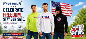Celebrate Independence Day in Style: ProtectX UPF 50+ Sun Protection Hoodies for Outdoor Work