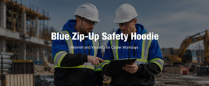 Blue Zip-Up Safety Hoodie: Stay Warm and Visible