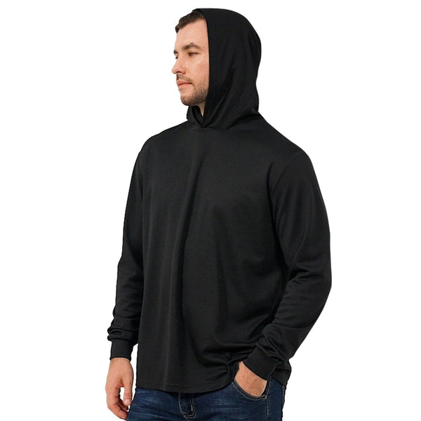 ProtectX 2-Pack Black Lightweight Long Sleeve Hoodies UPF 50+ Sun Protection Shirts For Men