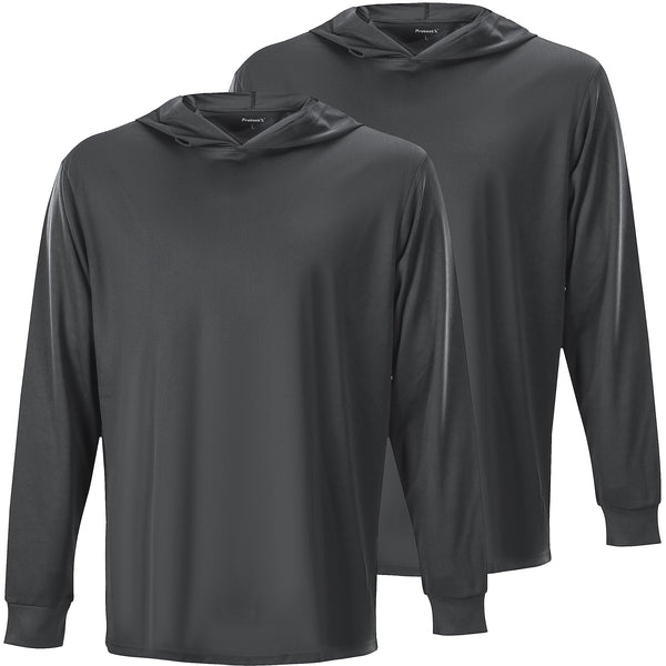 ProtectX 2-Pack Dark Gray Lightweight Long Sleeve Hoodies UPF 50+ Sun Protection Shirts For Men