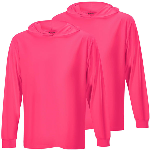 ProtectX 2-Pack Pink Lightweight Long Sleeve Hoodies UPF 50+ Sun Protection Shirts For Men