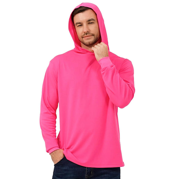 ProtectX 2-Pack Pink Lightweight Long Sleeve Hoodies UPF 50+ Sun Protection Shirts For Men