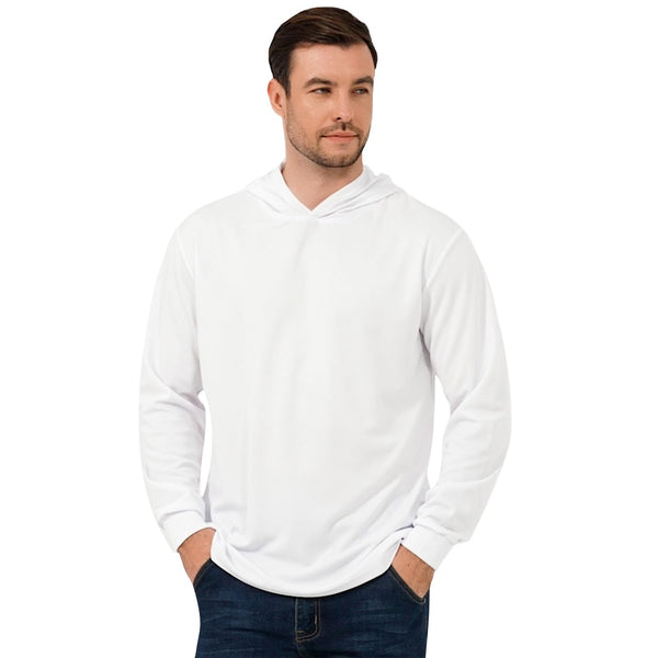 ProtectX 2-Pack White Lightweight Long Sleeve Hoodies UPF 50+ Sun Protection Shirts For Men