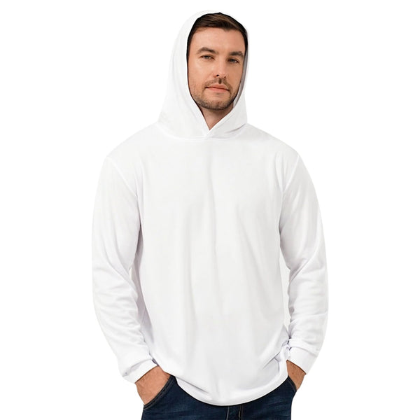 ProtectX 2-Pack White Lightweight Long Sleeve Hoodies UPF 50+ Sun Protection Shirts For Men