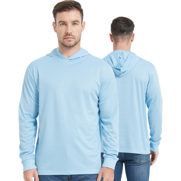 ProtectX 2-Pack Arctic Blue Lightweight Long Sleeve Hoodies UPF 50+ Sun Protection Shirts For Men