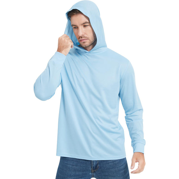 ProtectX 2-Pack Arctic Blue Lightweight Long Sleeve Hoodies UPF 50+ Sun Protection Shirts For Men