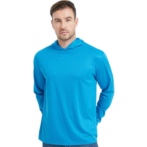 ProtectX 2-Pack Sky Blue Lightweight Long Sleeve Hoodies UPF 50+ Sun Protection Shirts For Men