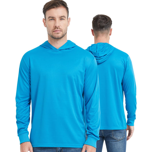 ProtectX 2-Pack Sky Blue Lightweight Long Sleeve Hoodies UPF 50+ Sun Protection Shirts For Men