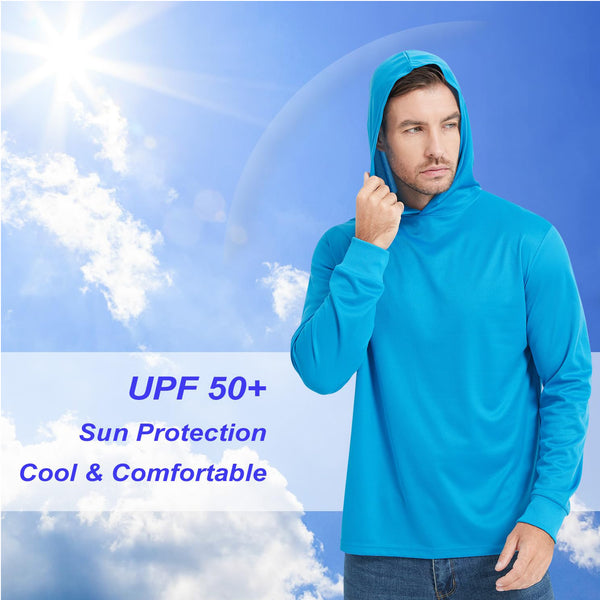 ProtectX 2-Pack Sky Blue Lightweight Long Sleeve Hoodies UPF 50+ Sun Protection Shirts For Men