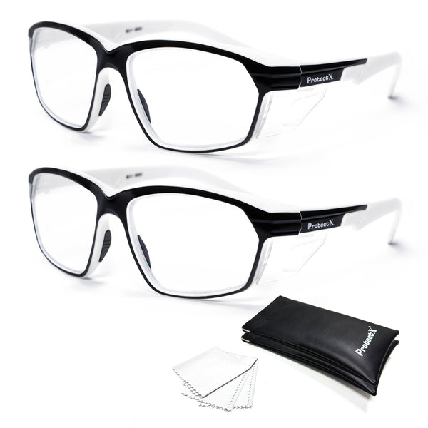 ProtectX Classic Safety Glasses Anti Fog Anti Scratch, ANSI Z87.1 for Women and Men – Leather Bag