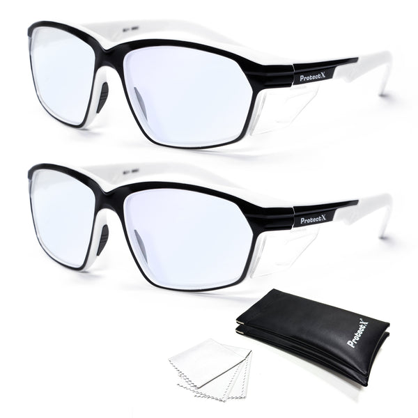ProtectX Panda Blue Light Blocking Safety Glasses Anti-Glare Scratch Resistant Anti Fog Polycarbonate Lenses ANSI Z87.1 Rated with UV Protection