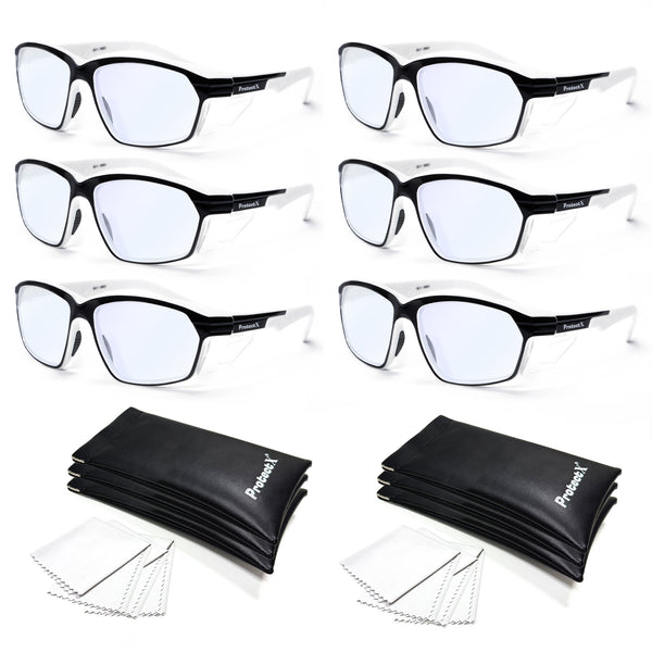 ProtectX Panda Blue Light Blocking Safety Glasses Anti-Glare Scratch Resistant Anti Fog Polycarbonate Lenses ANSI Z87.1 Rated with UV Protection