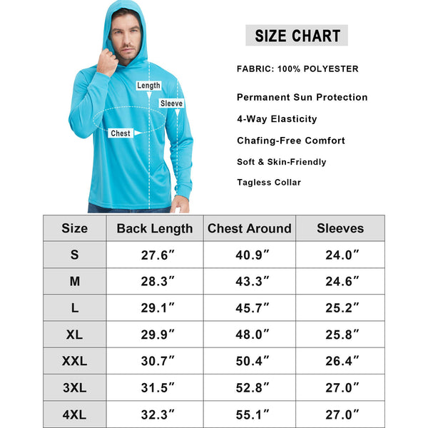 ProtectX 2-Pack Turquoise Lightweight Long Sleeve Hoodies UPF 50+ Sun Protection Shirts For Men