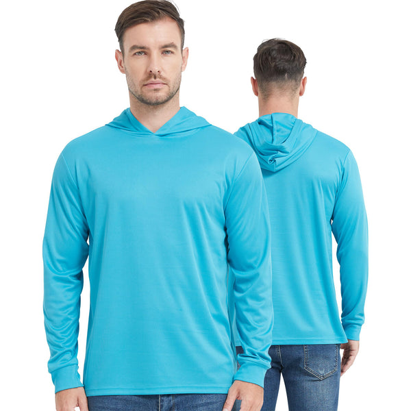 ProtectX 2-Pack Turquoise Lightweight Long Sleeve Hoodies UPF 50+ Sun Protection Shirts For Men