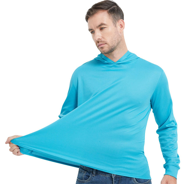 ProtectX 2-Pack Turquoise Lightweight Long Sleeve Hoodies UPF 50+ Sun Protection Shirts For Men