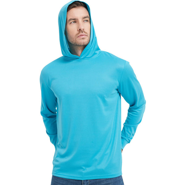 ProtectX 2-Pack Turquoise Lightweight Long Sleeve Hoodies UPF 50+ Sun Protection Shirts For Men