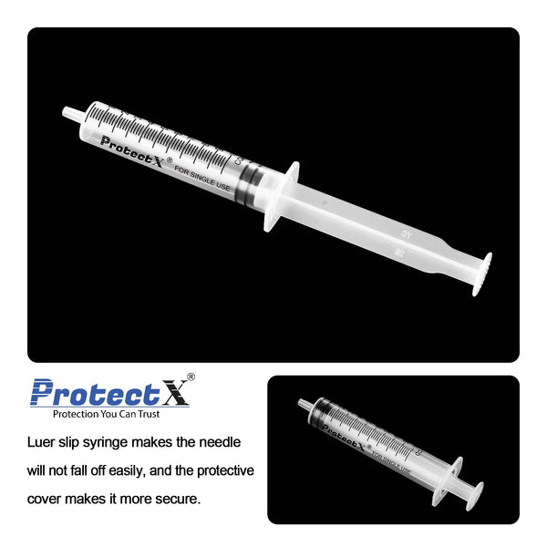 ProtectX Disposable Syringe 10ml Luer Slip Sterile Syringe(No Needle) 100-Pack