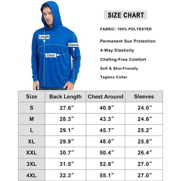 ProtectX 2-Pack Royal Blue Lightweight Long Sleeve Hoodies UPF 50+ Sun Protection Shirts For Men