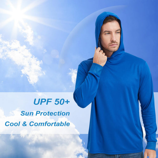 ProtectX 2-Pack Royal Blue Lightweight Long Sleeve Hoodies UPF 50+ Sun Protection Shirts For Men