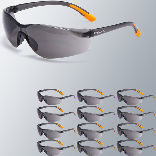 ProtectX Safety Glasses for Men & Women, Safety Sunglasses with Anti-Fog Scratch Resistant Lenses, Non-Slip Grips, ANSI Z87.1