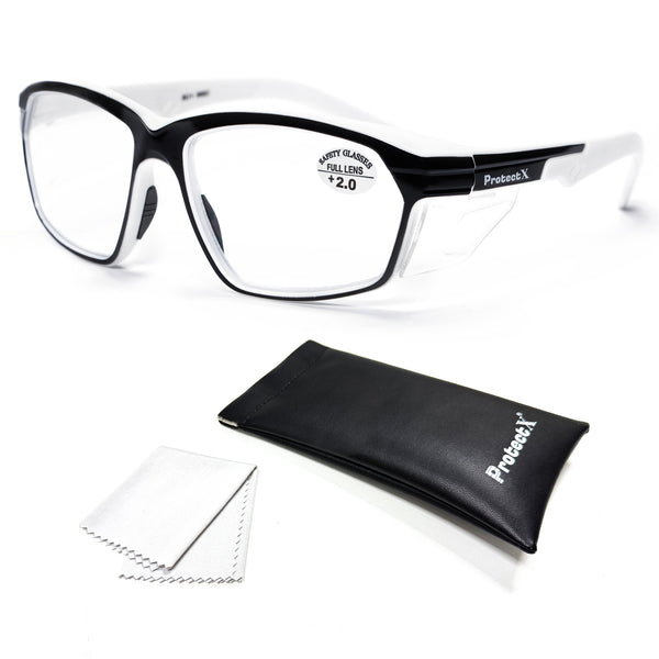 ProtectX Panda Safety Reading Glasses Anti-Fog Scratch Resistant Lenses Protective +1.0/1.5/2.0/2.5/3.0 Diopter Reading Glasses ANSI Z87.1-