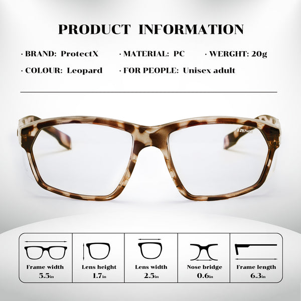 ProtectX【Heritage Pop Series】 Classic Safety Clear Glasses Anti-Fog Scratch Resistant Lenses Protective ANSI Z87.1