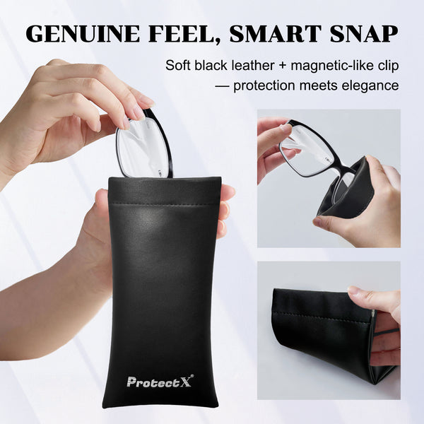 ProtectX Classic Safety Glasses Anti Fog Anti Scratch, ANSI Z87.1 for Women and Men – Leather Bag