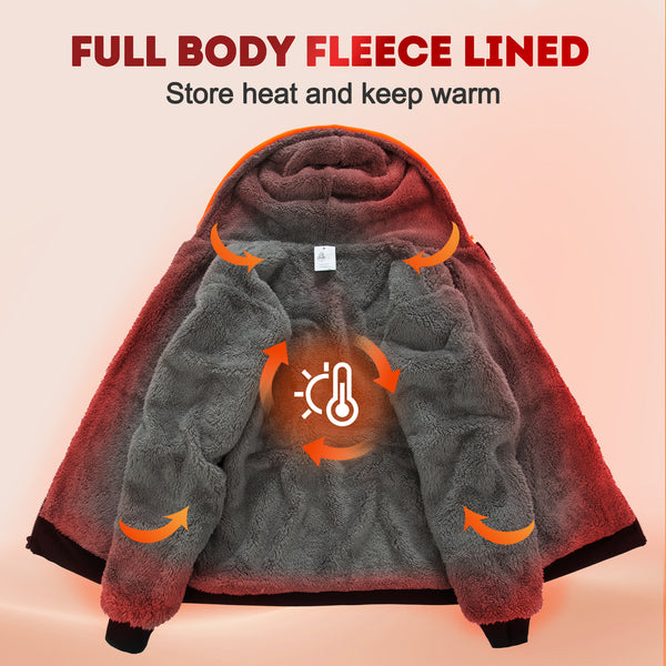 ProtectX Hi Vis Neon Orange Safety Hoodie for Men Women Fleece Lined Class 3 High Visibility Sweatshirt Reflective Jacket