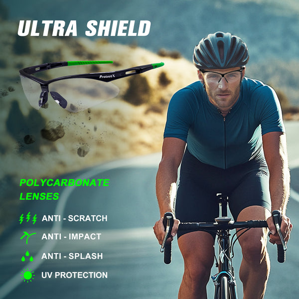 ProtectX Evergreen Bifocal Reading Classic Safety Glasses +1.0 Diopter Anti-Fog Scratch Resistant Lenses ANSI Z87.1