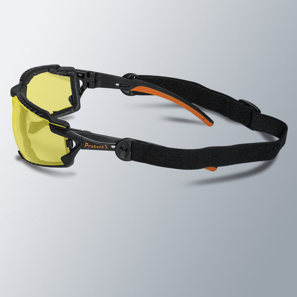 ProtectX Expedition Amber Safety Glasses Anti-Fog Scratch Resistant Lenses ANSI Z87.1