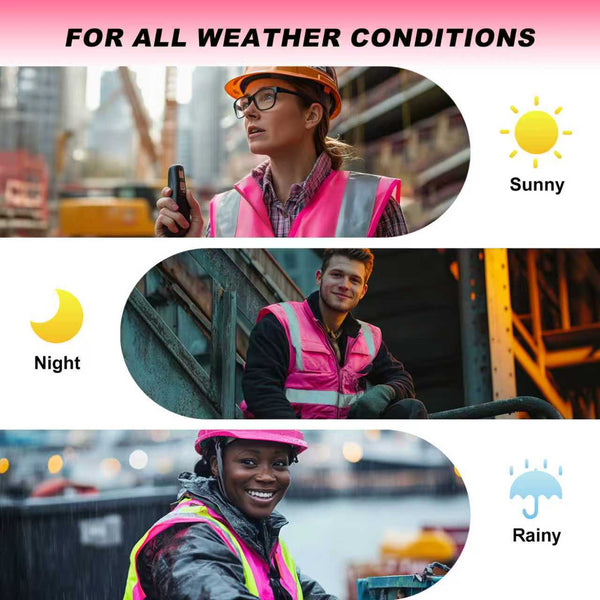 ProtectX Safety Vest for Men Women High Visibility Mesh Reflective Construction Vest with 4 Pockets