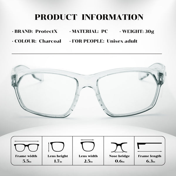 ProtectX【Macaron Series】 Classic Safety Clear Glasses Anti-Fog Scratch Resistant Lenses Protective ANSI Z87.1