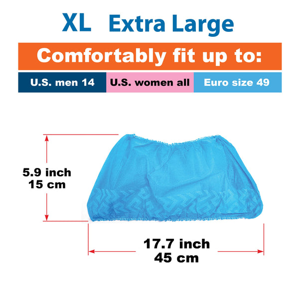 ProtectX Blue Disposable Shoe Covers 100-pack(50 pairs) Non-Woven Polypropylene Fabric