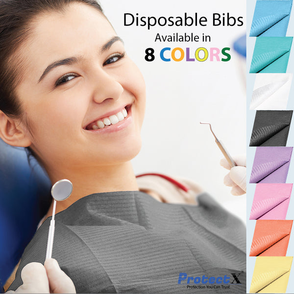 Disposable Dental Bibs Napkin 50Pcs Black, 13"x18", 3 Ply Waterproof Tattoo Bib Sheet