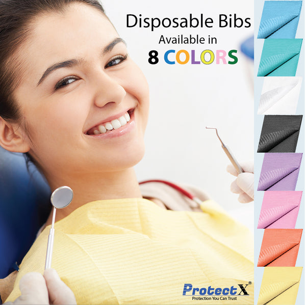 Disposable Dental Bibs Napkin 50Pcs Yellow, 13"x18", 3 Ply Waterproof Tattoo Bib Sheet