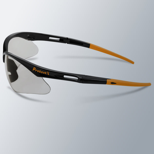 ProtectX Evergreen Orange Tip Indoor/Outdoor 2 Pk Safety Glasses Anti-Fog Scratch Resistant Lenses ANSI Z817.