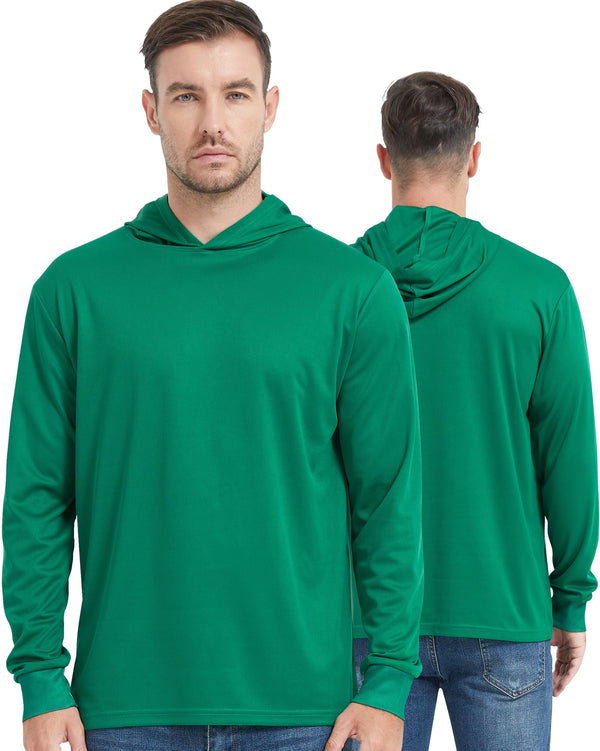 ProtectX 2-Pack Neon Green Moisture Wicking Long Sleeve Hoodies UPF 50+ Sun Protection Shirts For Men